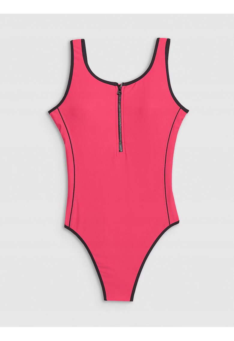 4F Costum de baie dintr-o singura piesa - roz - material sintetic - cupe detasabile - pentru femei