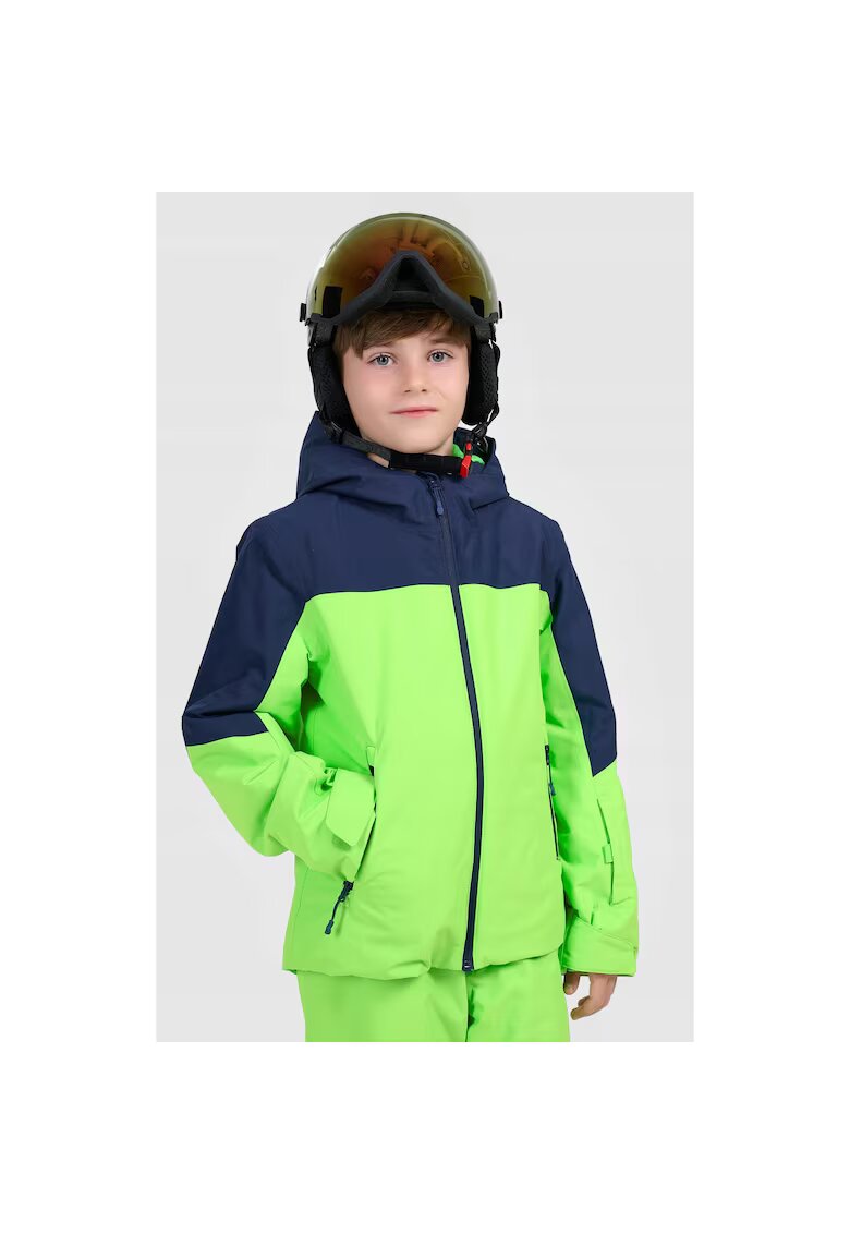4F Geaca de schi copii - verde neon - poliester