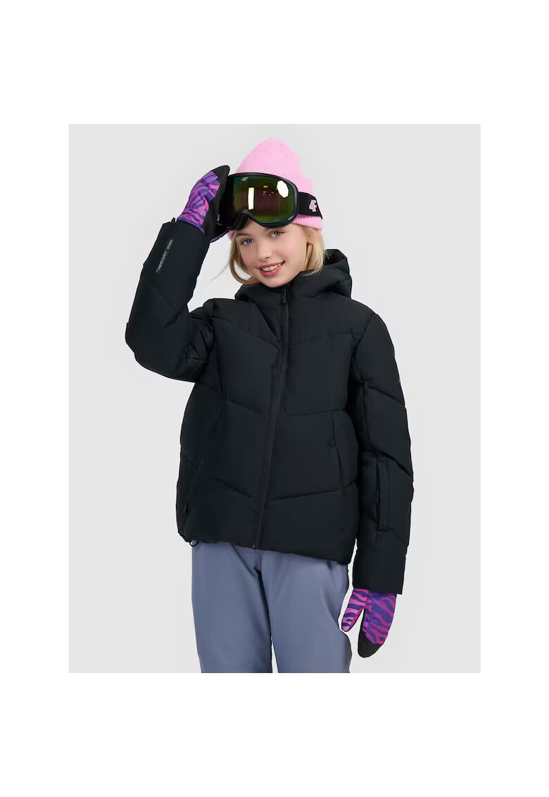 4F Geaca fete - Poliester - Negru JRAW25TTJAF1035-20S