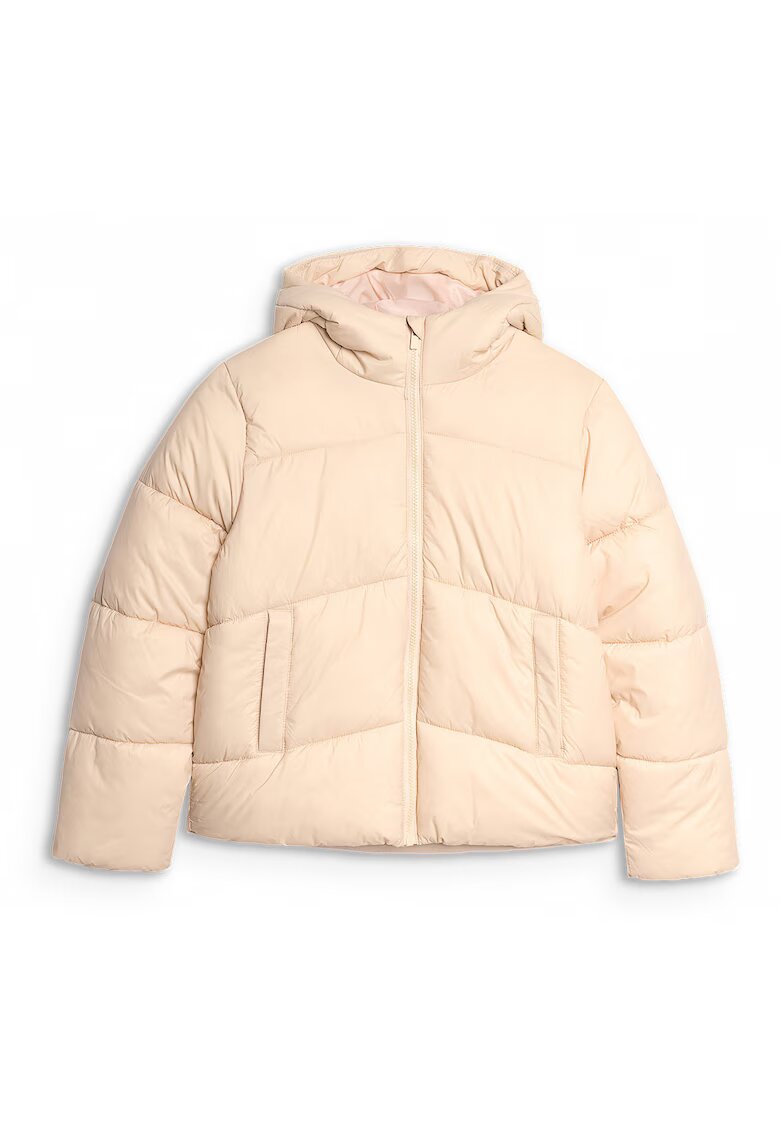 4F Geaca Matlasata Fete Bej cu Umplutura Sintetica - Marime 122 - Junior - Rezistenta la Umezeala - Tehnologie Warm - Varianta SportStyle AW25