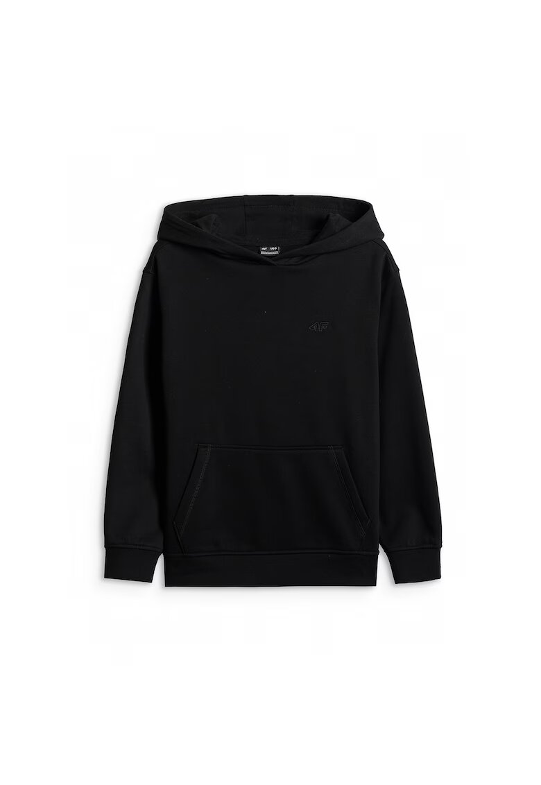 4F Hanorac baieti - Bumbac/Poliester - Oversize - Negru