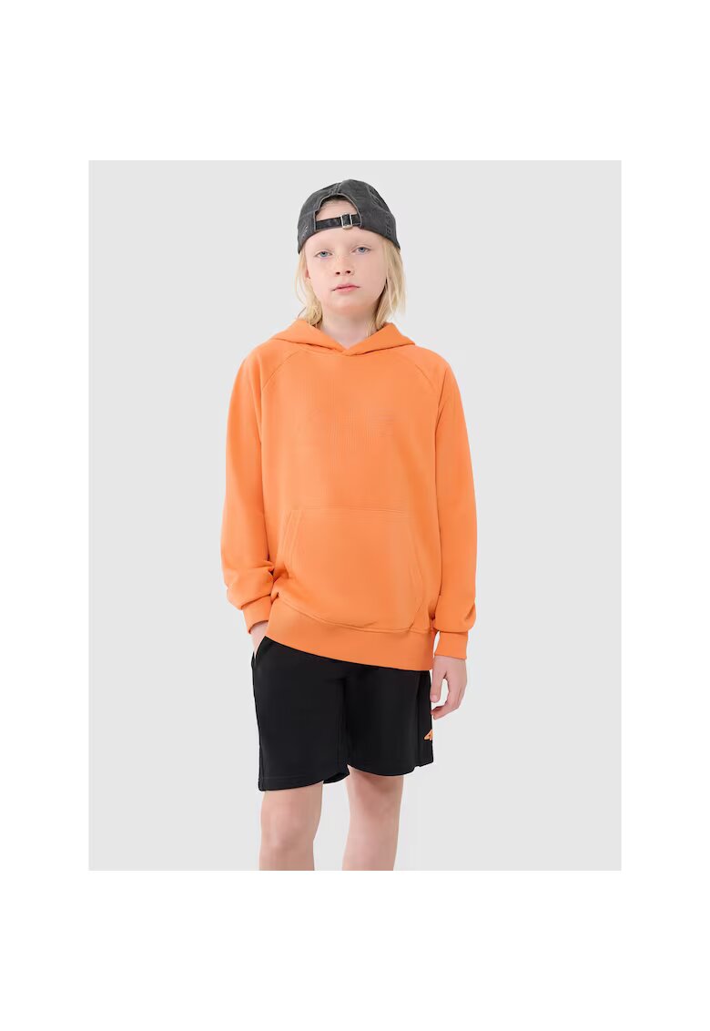 4F Hanorac baieti - Bumbac/Poliester - Oversize - Portocaliu