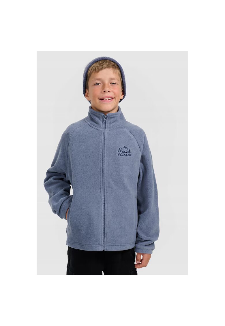 4F Hanorac copii - polar cu guler inalt - bleumarin - microfleece -