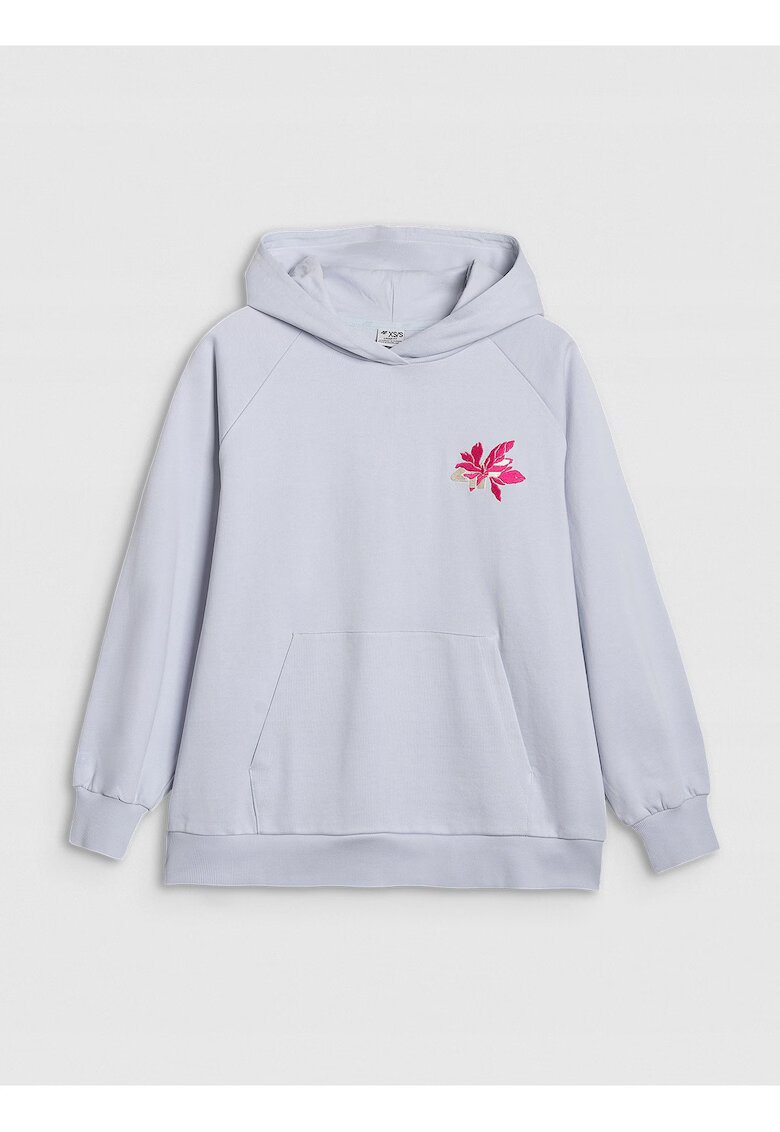 4F Hanorac oversized - albastru - bumbac - gluga - fara fermoar