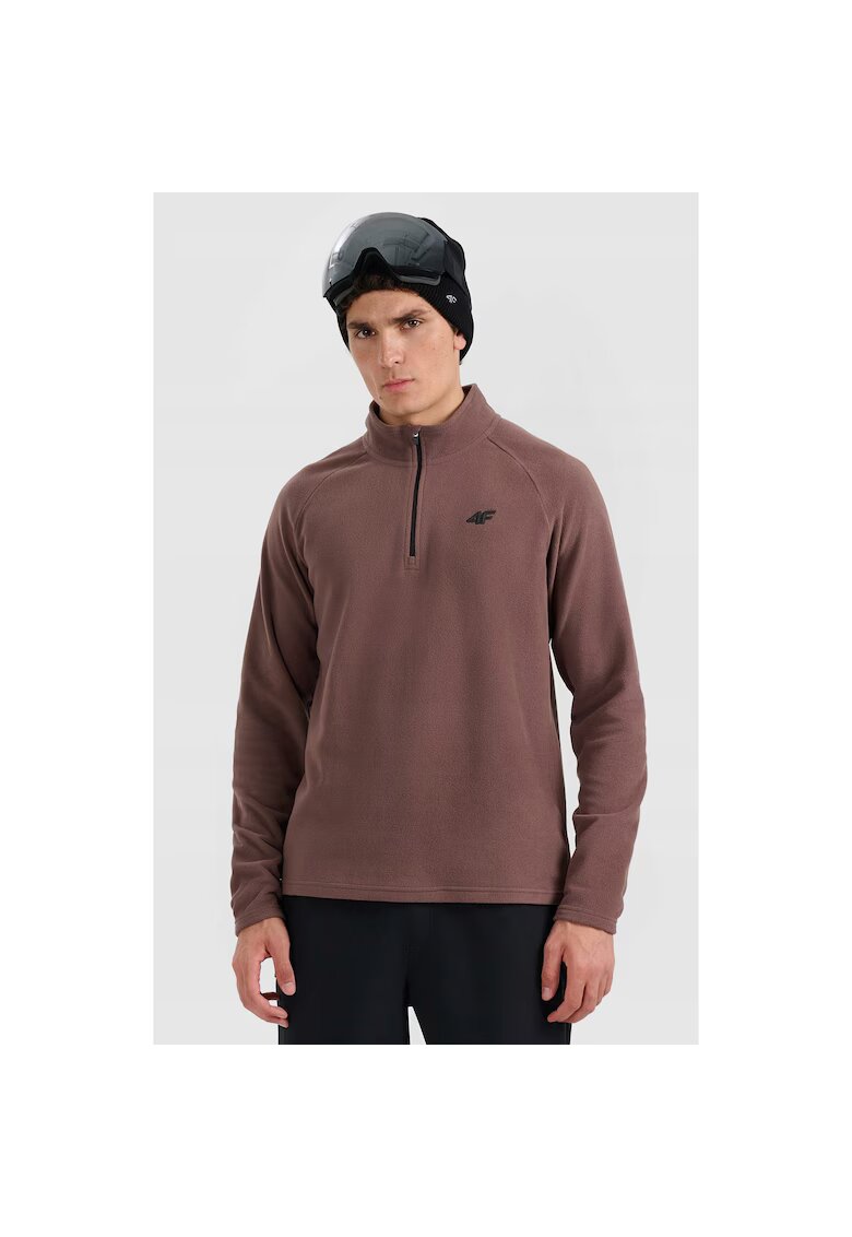 4F Hanorac sport barbati fleece termoactiv - caldura - slim fit - maro