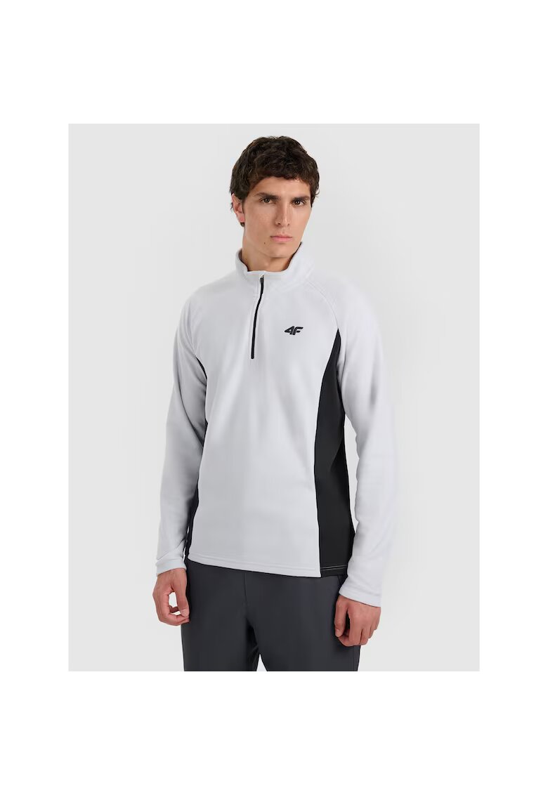 4F Hanorac sport fleece - guler inalt - gri - pentru schi