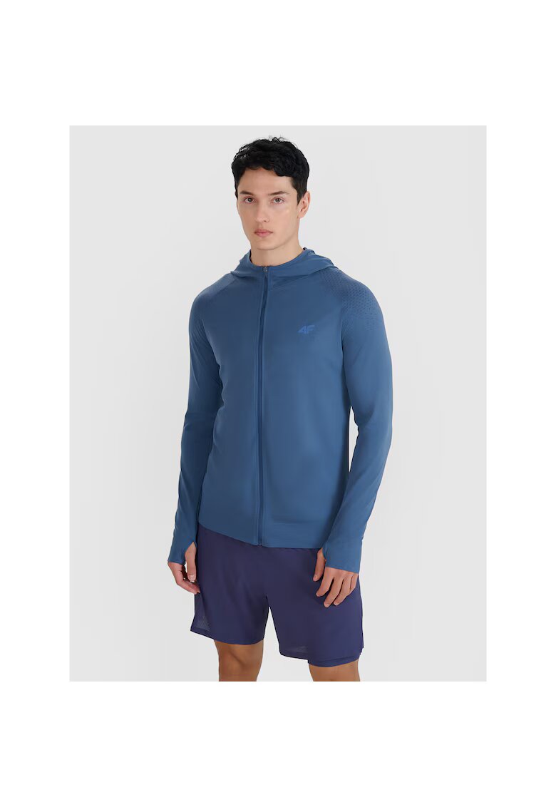 4F Hanorac sport pentru barbati alergare montana - uscare rapida - bleumarin - material sintetic
