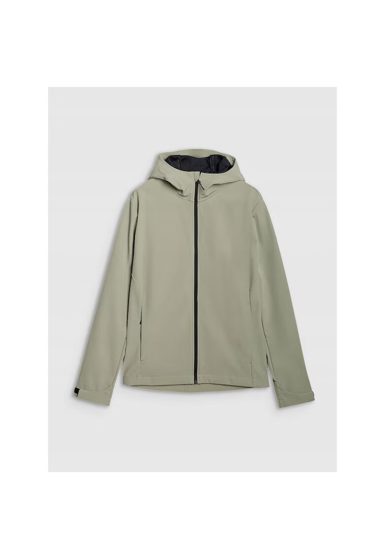 4F Jacheta softshell barbati masliniu/kaki - membrana NeoDry 5000 - gluga reglabila - 2 buzunare cu fermoar