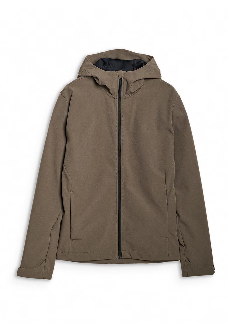 4F Jacheta softshell barbati NeoDry 5000 - poliester - gluga reglabila - maro