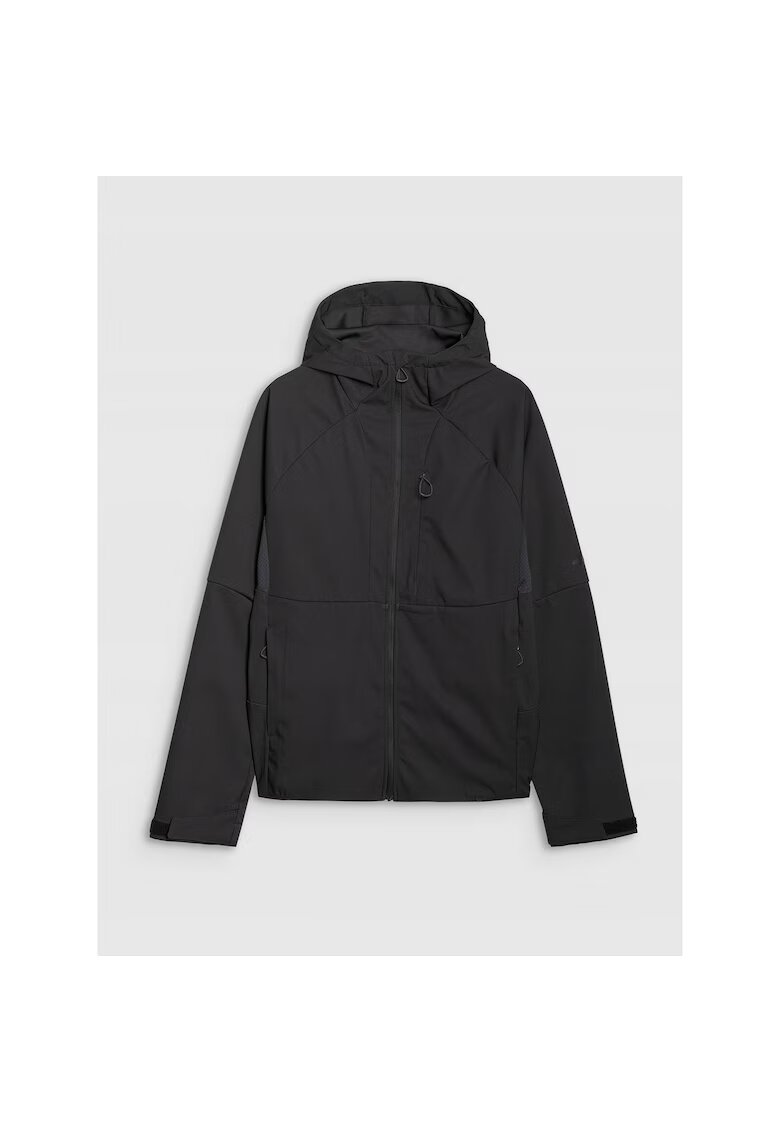 4F Jacheta softshell barbati poliester - NeoDry 10000 - gluga reglabila - neagra - Drytex