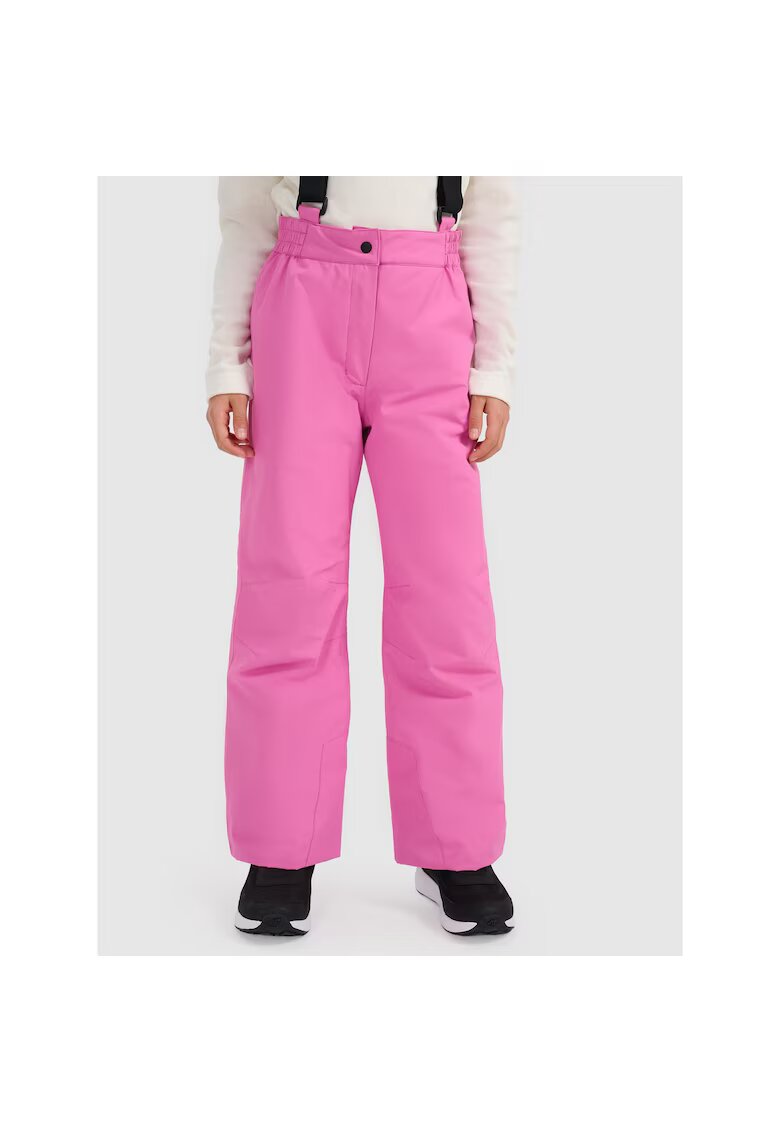 4F Pantaloni de ski pentru fete - roz - NeoDry 5000 - bretele reglabile