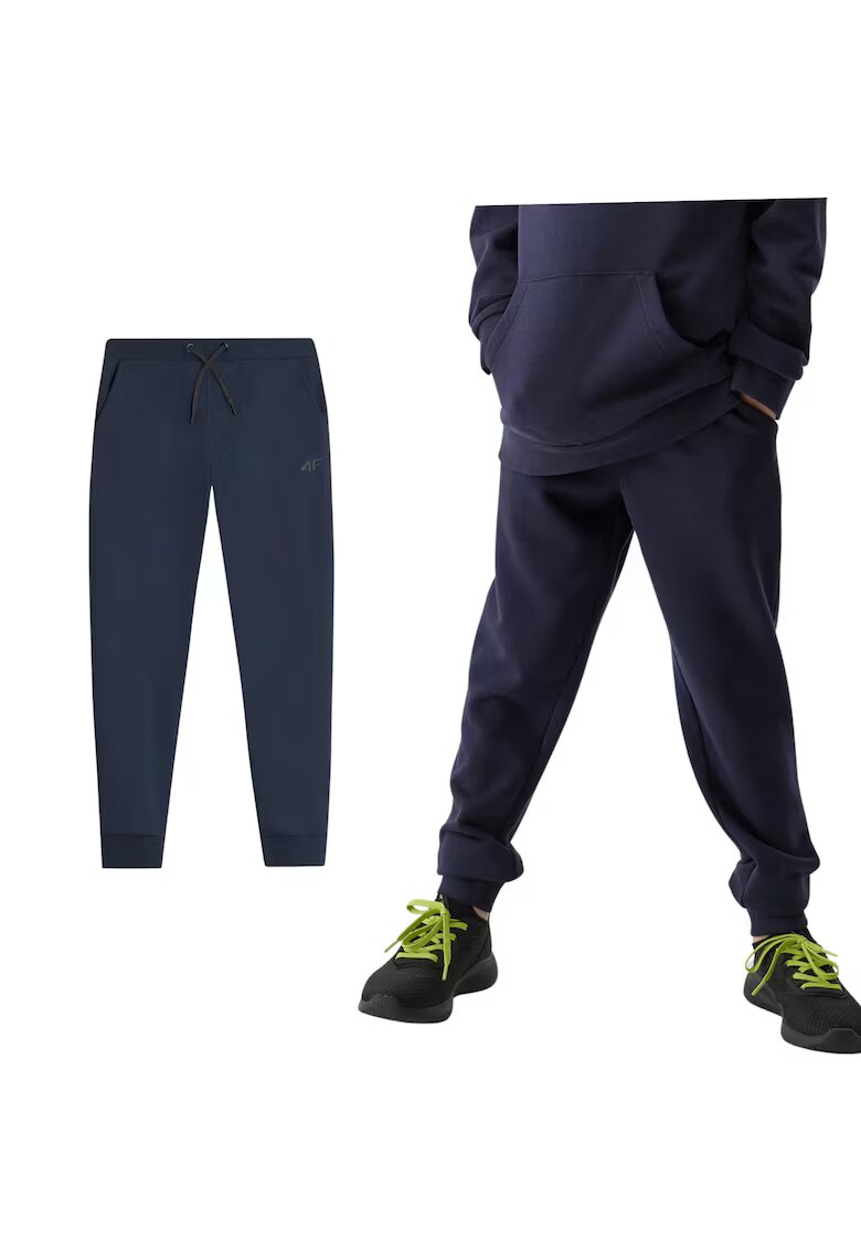 4F Pantaloni de sport pentru copii - bumbac - bleumarin - Bleumarin