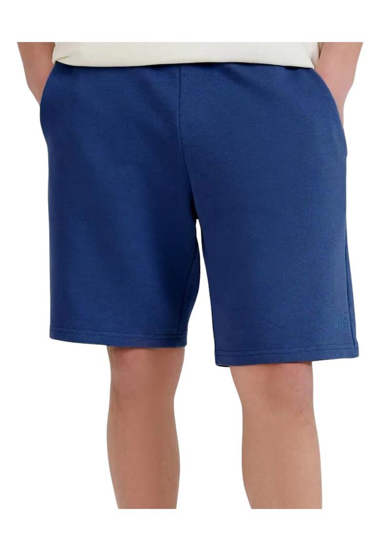 4F Pantaloni scurti barbatesti croiala regulata - talie elastica - French terry - albastru