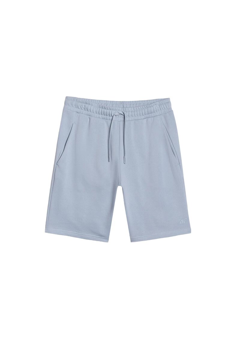 4F Pantaloni scurti barbati albastru - bumbac/poliester - croiala normala - fara captuseala