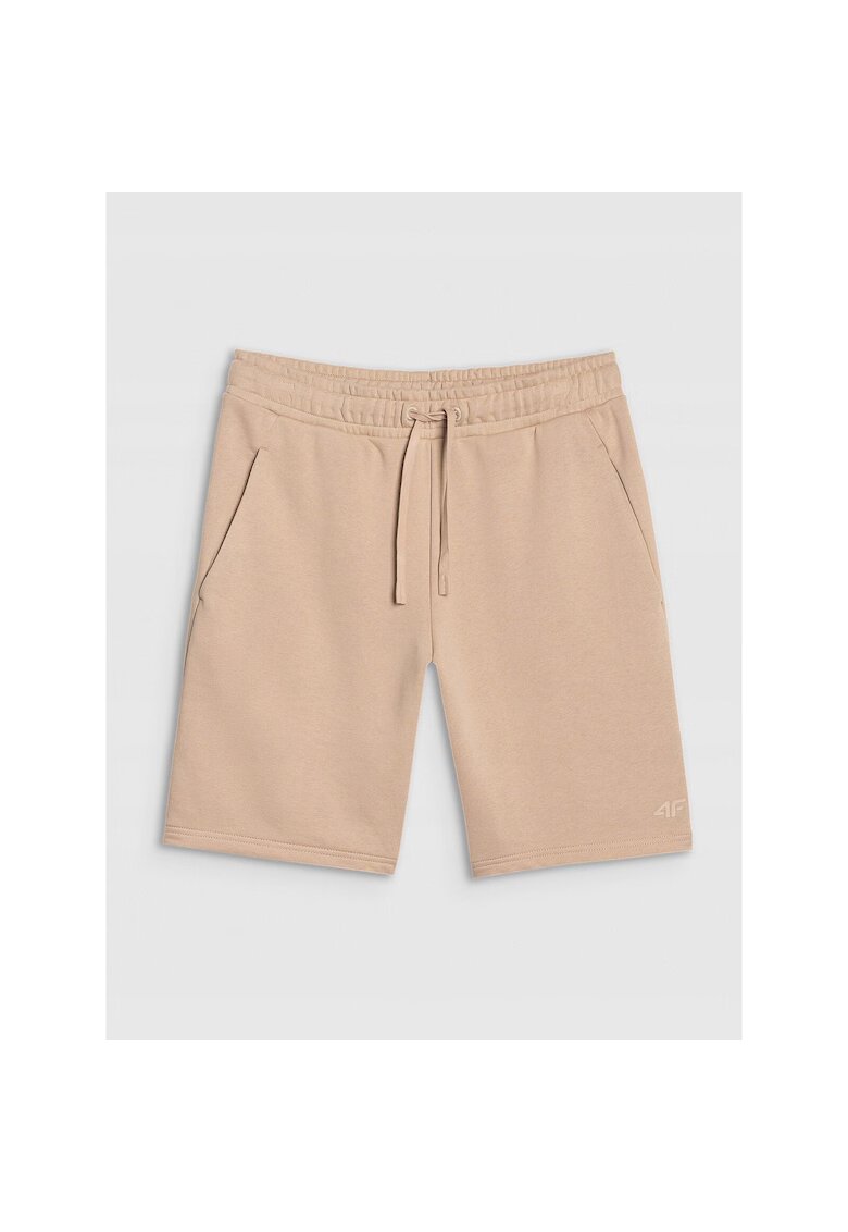 4F Pantaloni scurti barbati bej - bumbac/poliester - croiala normala - fara captuseala