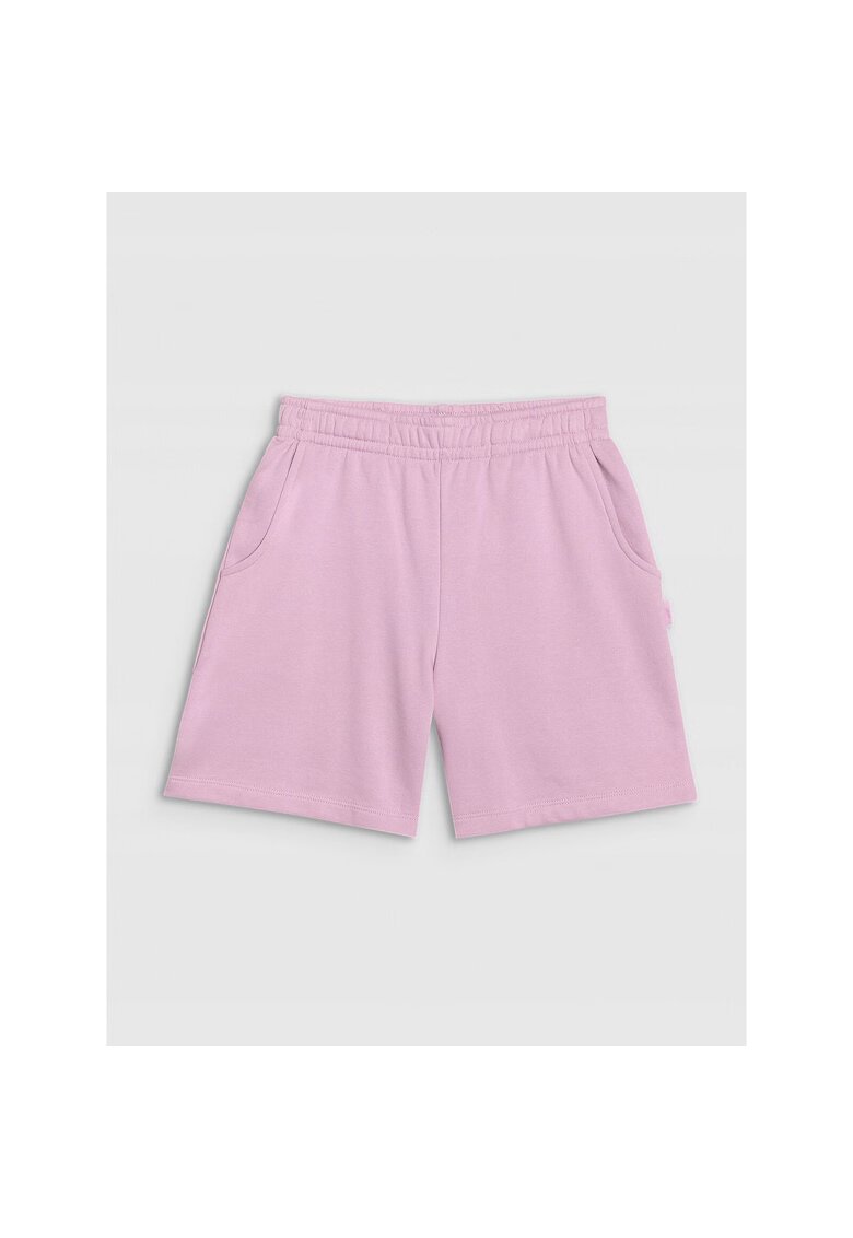 4F Pantaloni scurti copii - bumbac - violet - croiala normala - fara captuseala