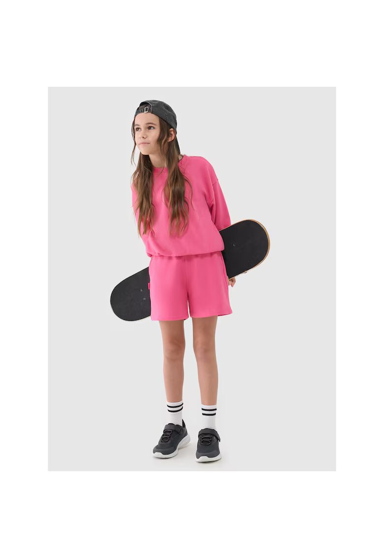 4F Pantaloni scurti copii supradimensionati - 80% bumbac - roz - fara captuseala