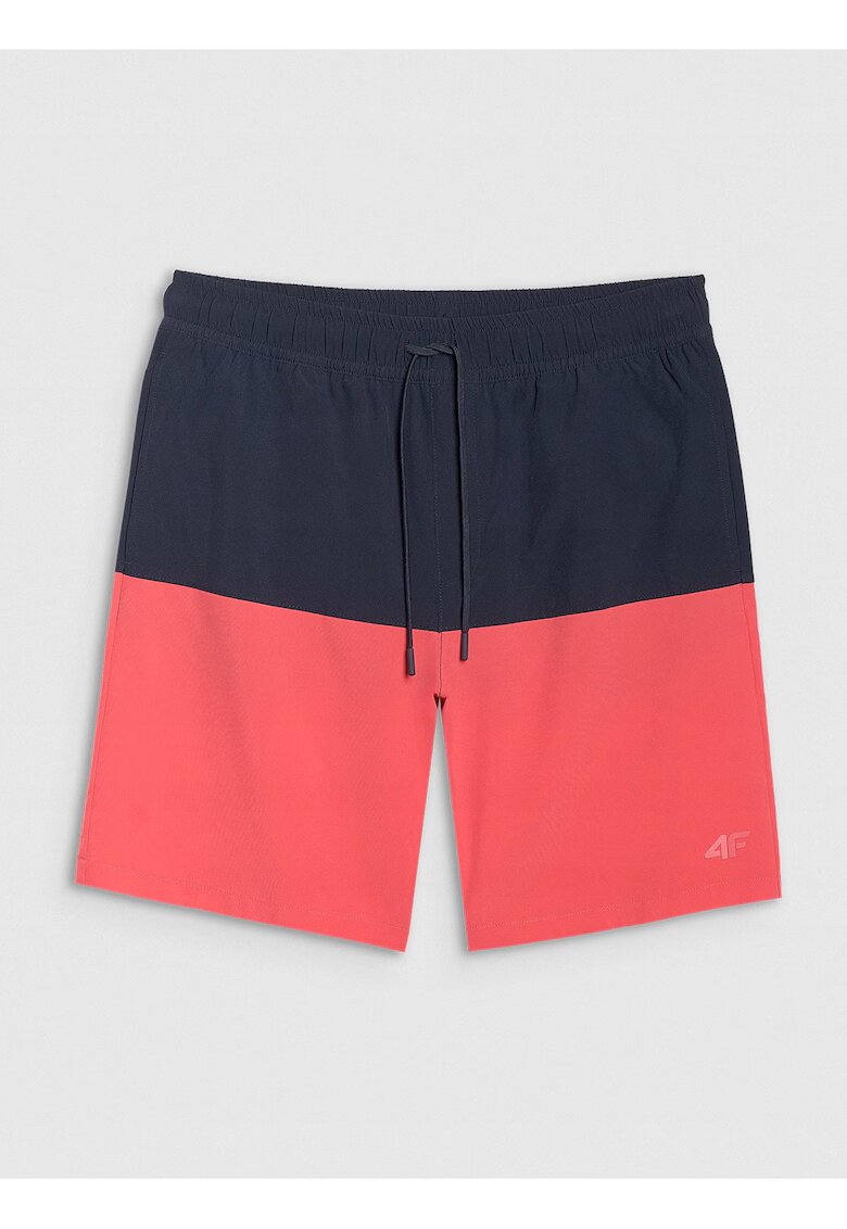 4F Pantaloni scurti de plaja barbati sportivi - rosu/albastru - poliester
