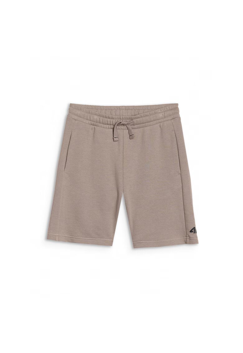 4F Pantaloni scurti de trening pentru baieti bej - bumbac si poliester