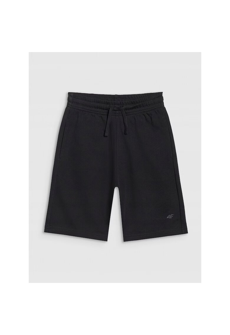 4F Pantaloni scurti de trening pentru baieti - negru - bumbac -