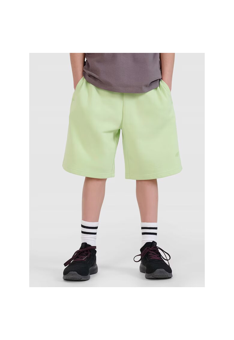 4F Pantaloni scurti de trening pentru baieti - verde - oversize - fara captuseala