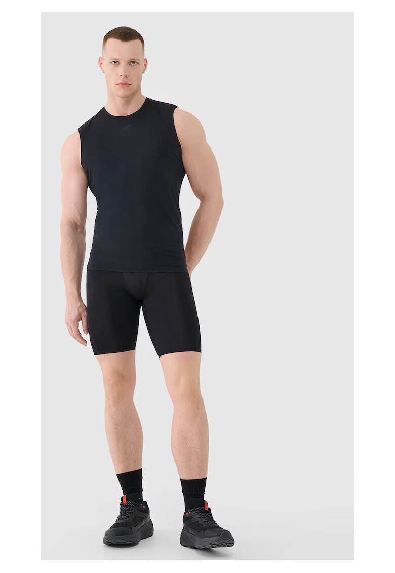 4F Pantaloni scurti de trening slim - uscare rapida - negru - material reciclat