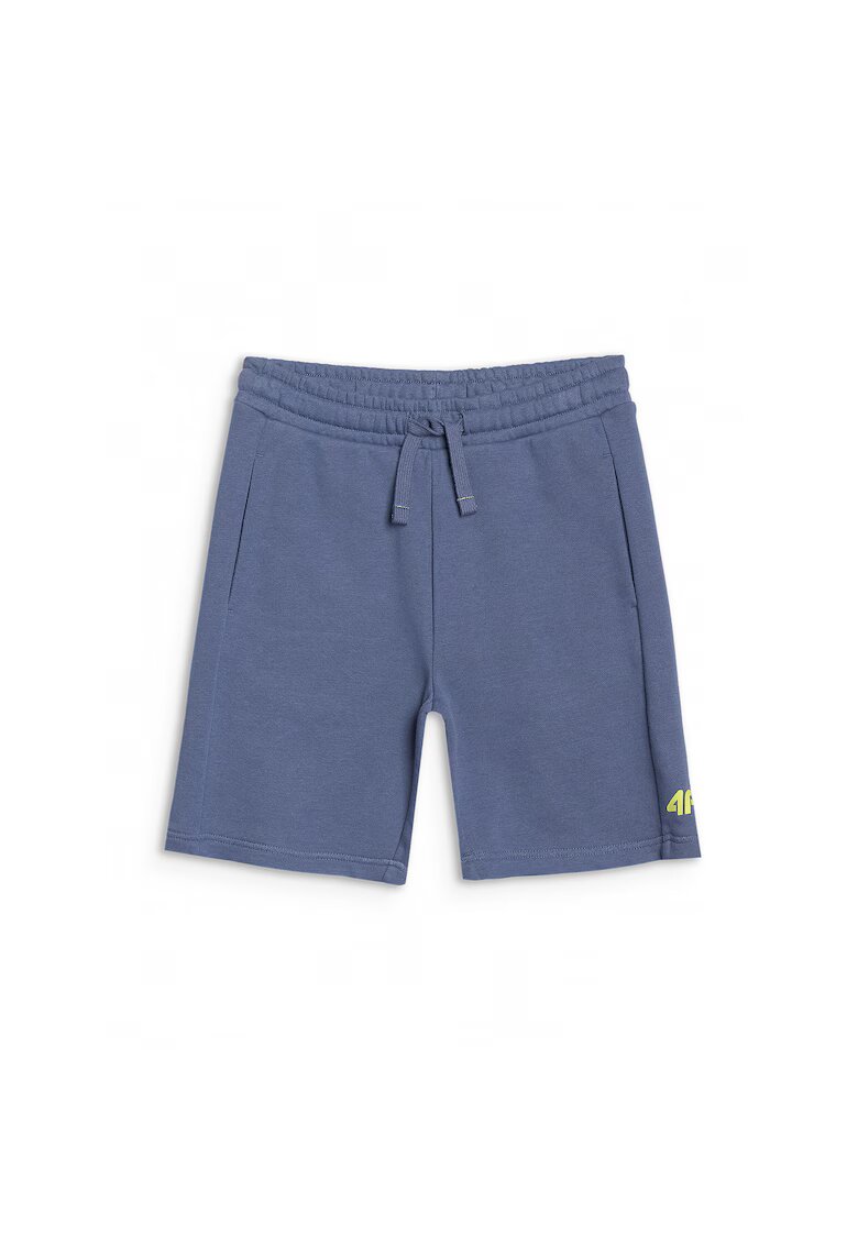 4F Pantaloni scurti sport baieti - albastru - bumbac si poliester - fara captuseala - cu 2 buzunare