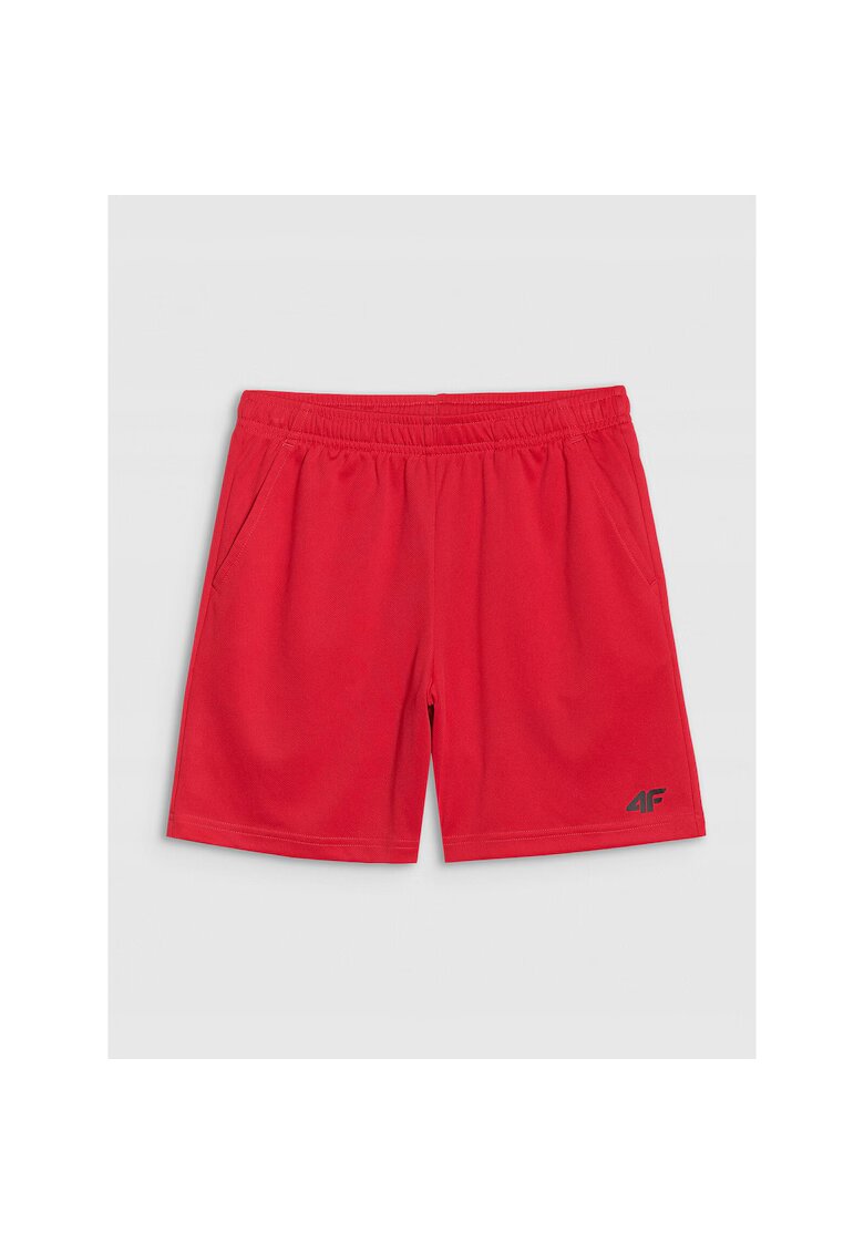 4F Pantaloni scurti sport baieti - uscare rapida - rosii - material sintetic