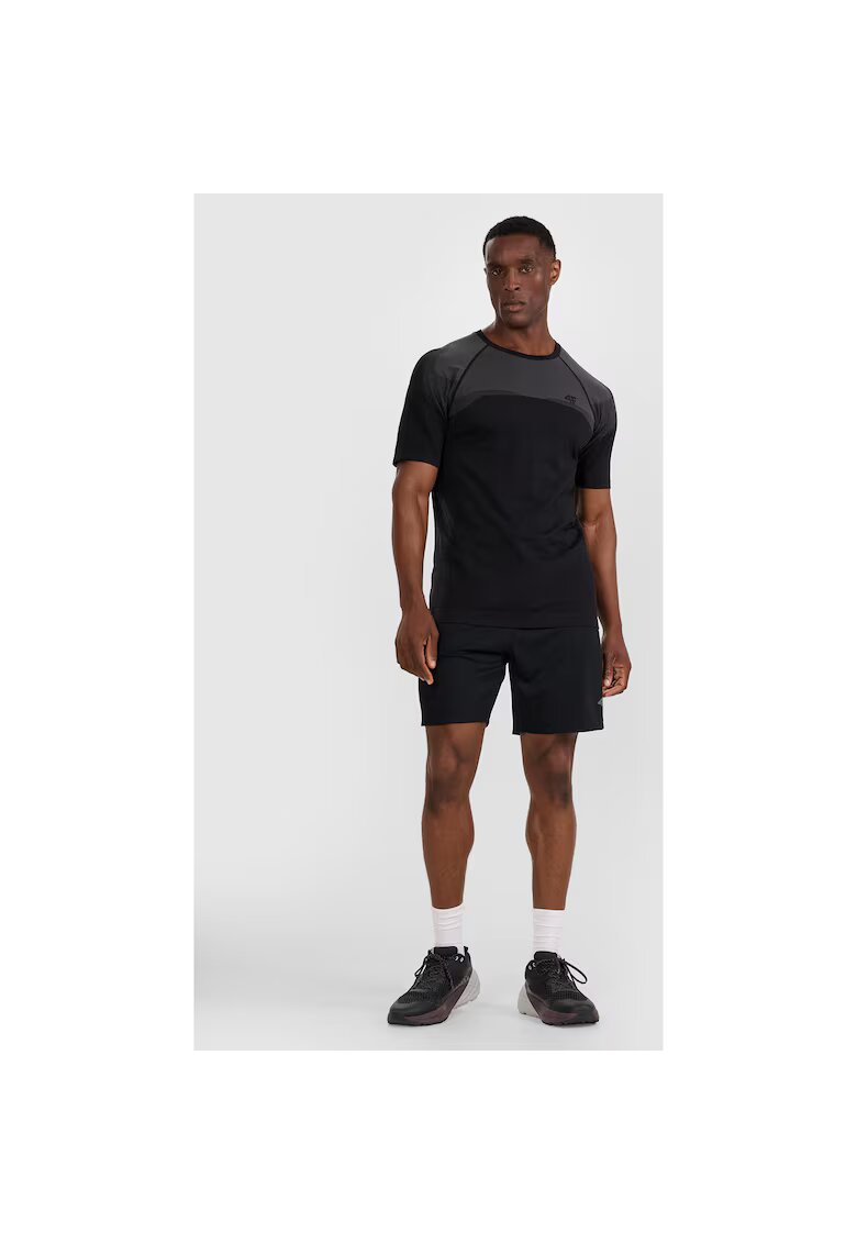 4F Pantaloni Scurti Sport - Sort Antrenament Barbati - Poliester - Negru Intens - Negru