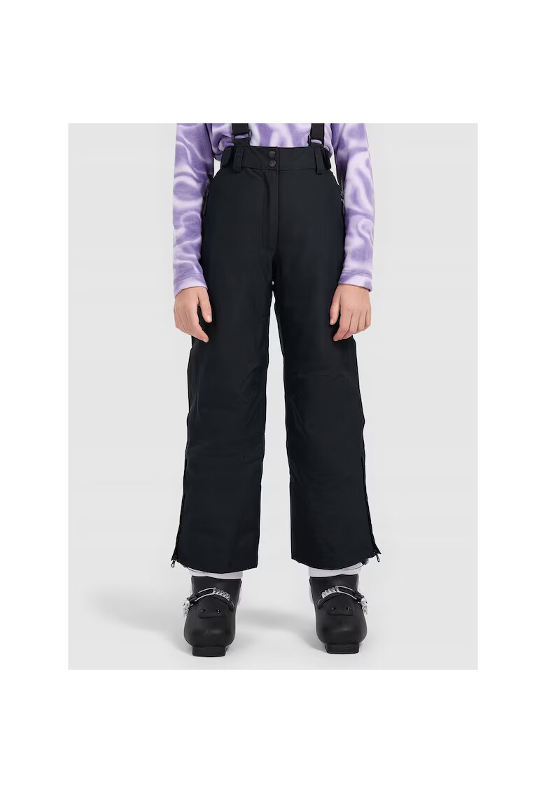 4F Pantaloni ski NeoDry 8000 - negri - poliester - bretele detasabile - impermeabili - pentru fete