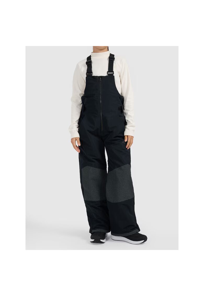 4F Pantaloni snowboard NeoDry 10000 - negri - impermeabili - cu bretele ajustabile - pentru fete - poliester