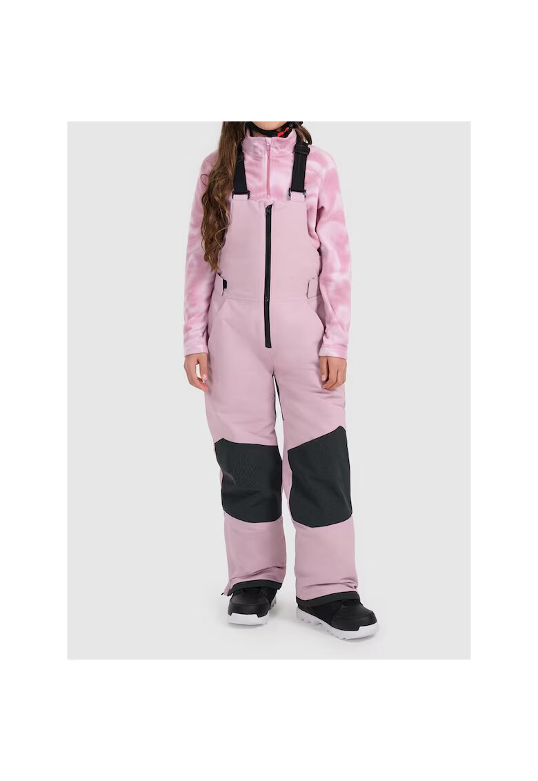4F Pantaloni snowboard NeoDry 10000 - roz - impermeabili - cu bretele reglabile - pentru fete - poliester