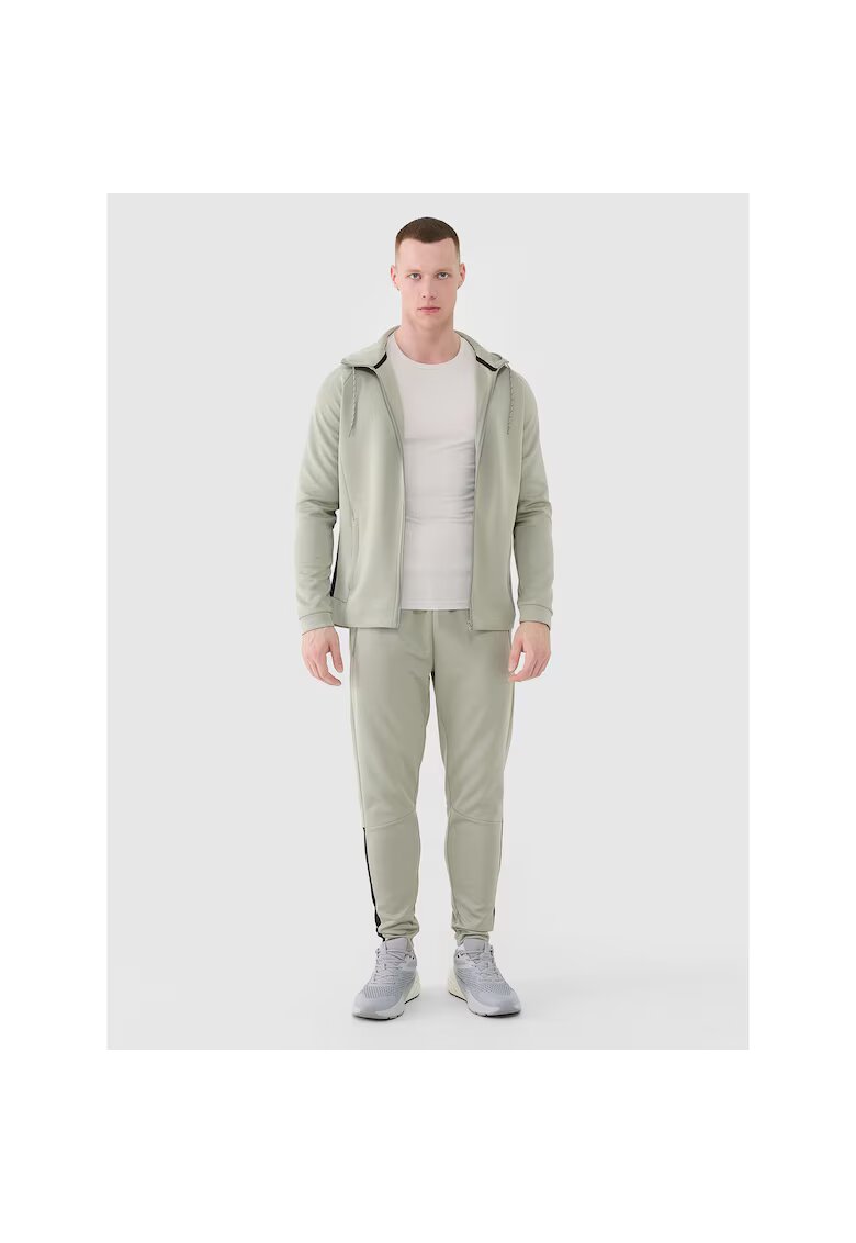 4F Pantaloni sport barbati antrenament - verde - material respirabil