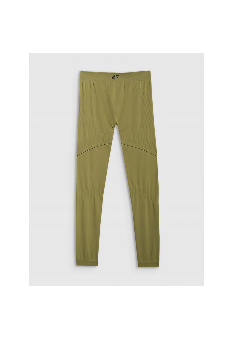 4F Pantaloni sport barbati lenjerie termoactiva fara cusaturi - kaki - poliester -