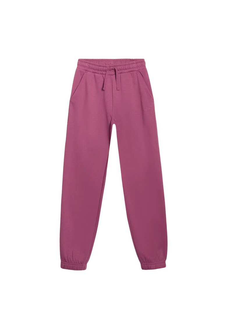 4F Pantaloni sport bumbac/poliester - croiala standard - buzunare laterale - roz -