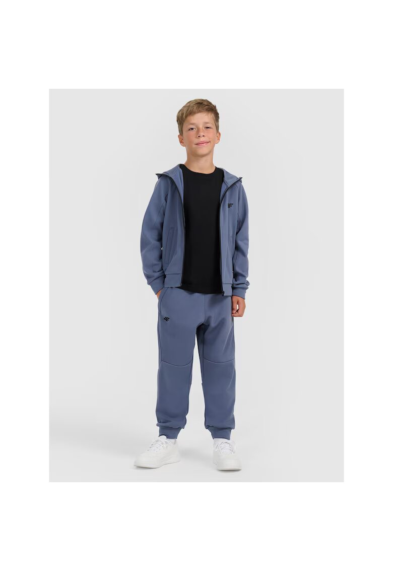 4F Pantaloni sport copii - joggeri - talie ajustabila - 2 buzunare - bleumarin - poliester