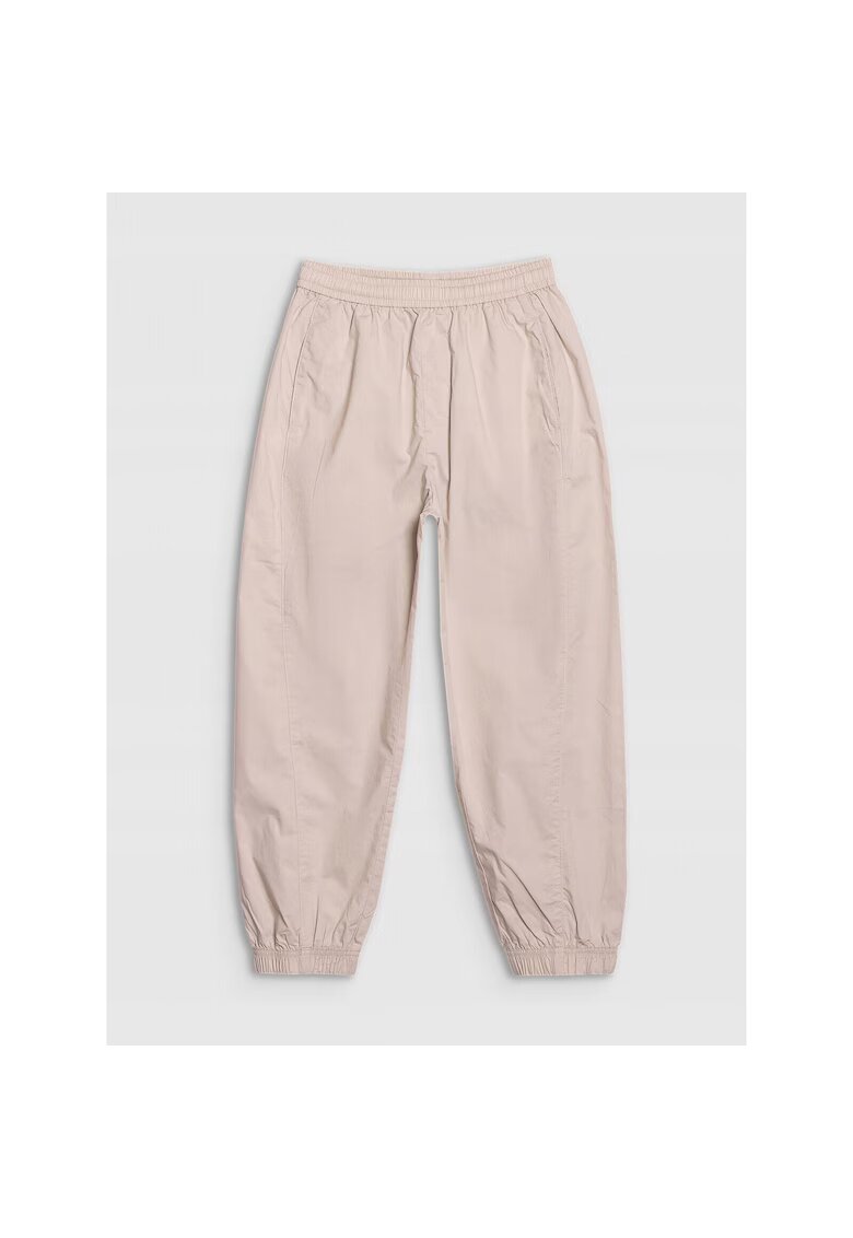 4F Pantaloni sport copii - largi - bumbac 100% - bej