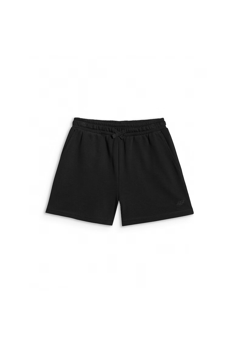 4F Pantaloni sport copii - negri - oversize - bumbac
