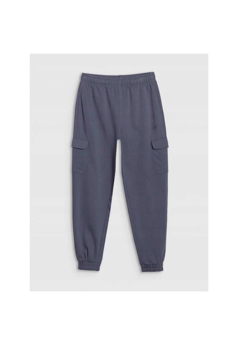 4F Pantaloni sport copii - pentru fete - gri - stil sportiv - textil