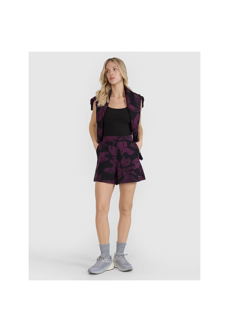 4F Pantaloni sport dama mov/negru - de trening