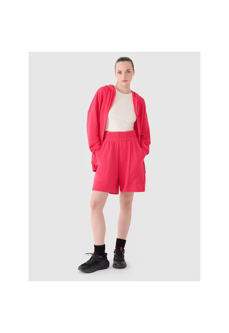 4F Pantaloni sport dama roz - bumbac