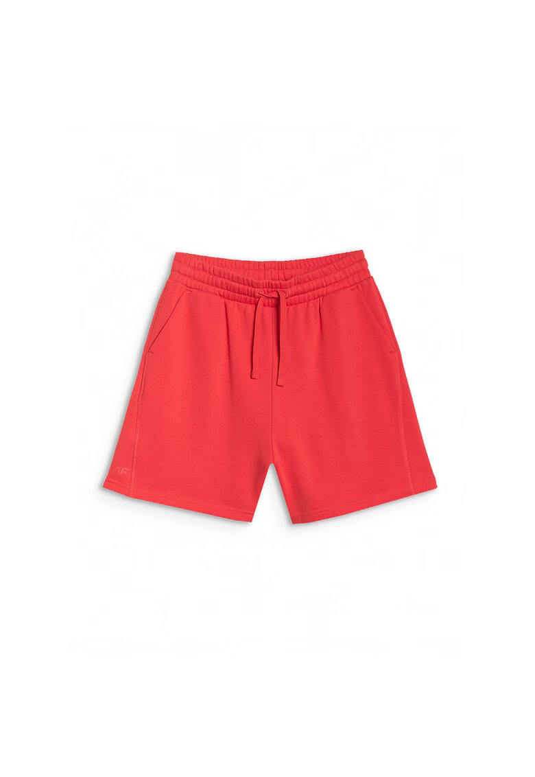4F Pantaloni sport dama supradimensionati - rosii - bumbac 85% - poliester 15%