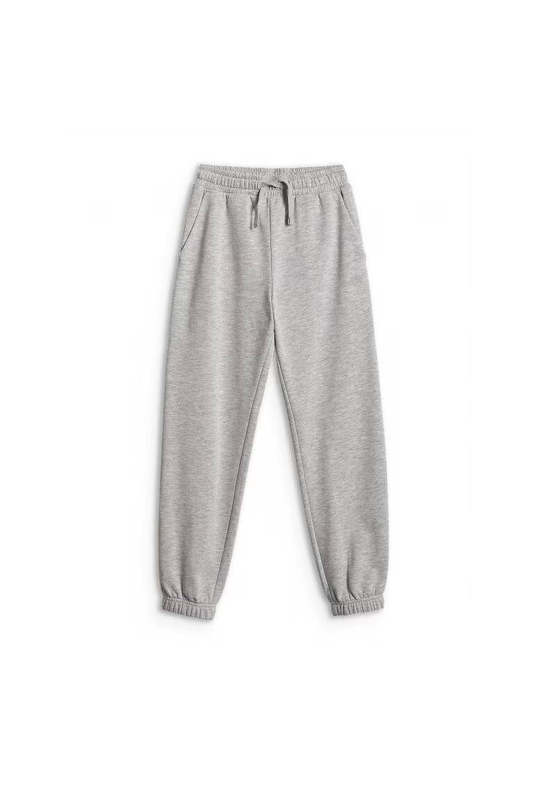4F Pantaloni sport pentru baieti - gri - croiala oversize - material bumbac
