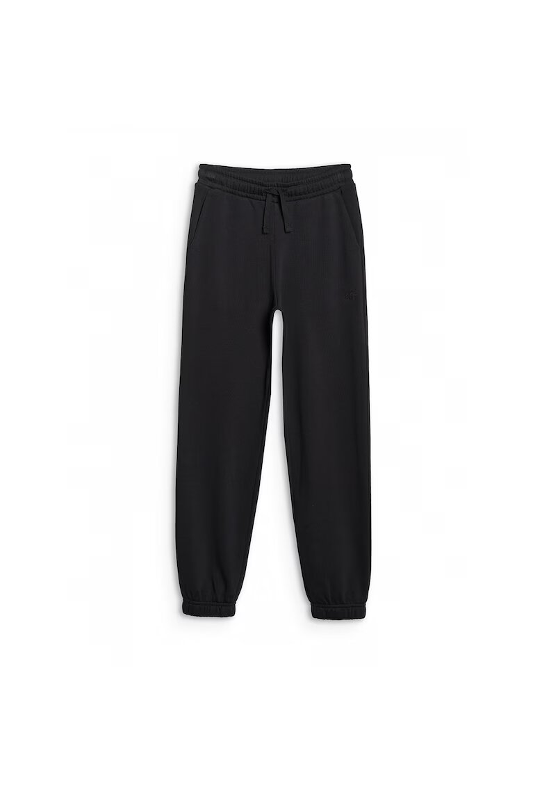 4F Pantaloni sport pentru baieti - negru - croiala oversize - material bumbac