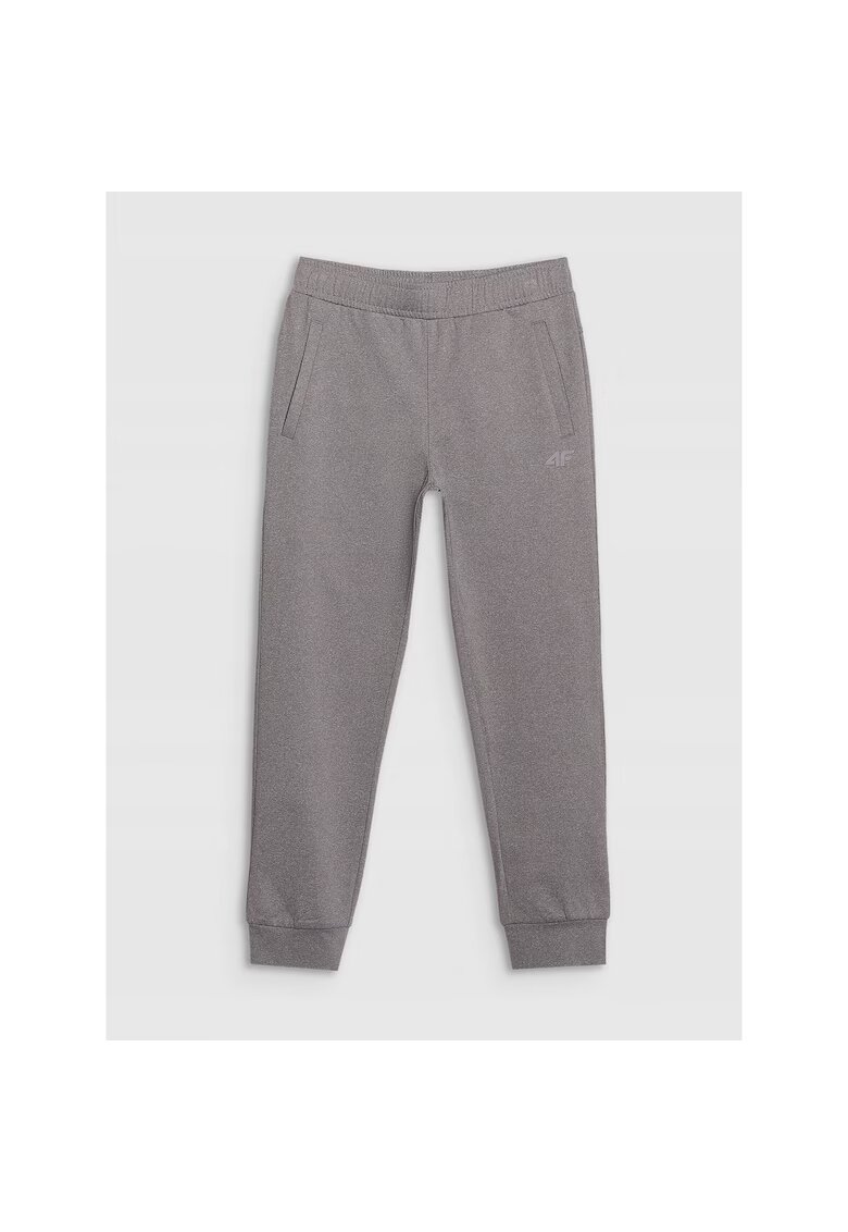 4F Pantaloni sport pentru baieti - uscare rapida - gri - material sintetic