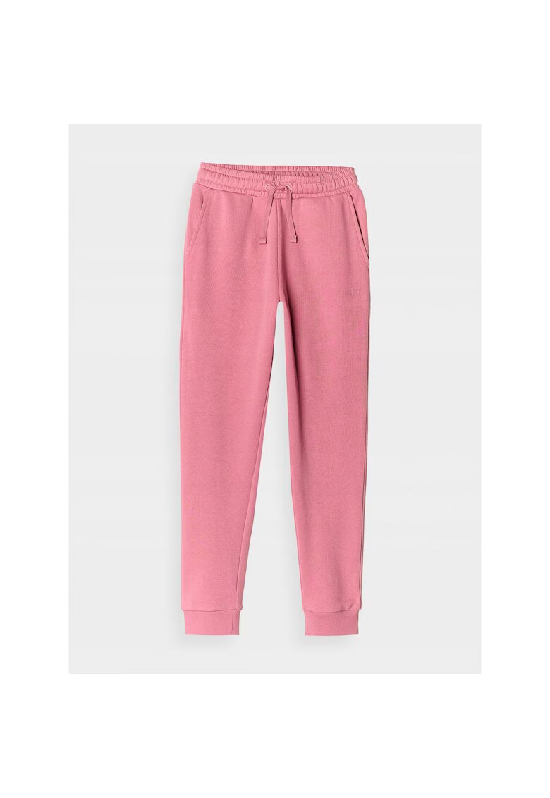 4F Pantaloni sport roz - bumbac - pentru fete