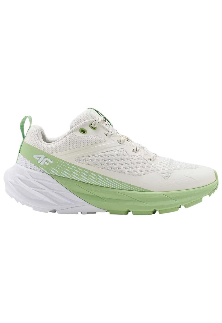 4F Pantofi sport dama Speed Hiker - alb - TPU si plasa - design Gorpcore - talpa cauciuc cu crampoane