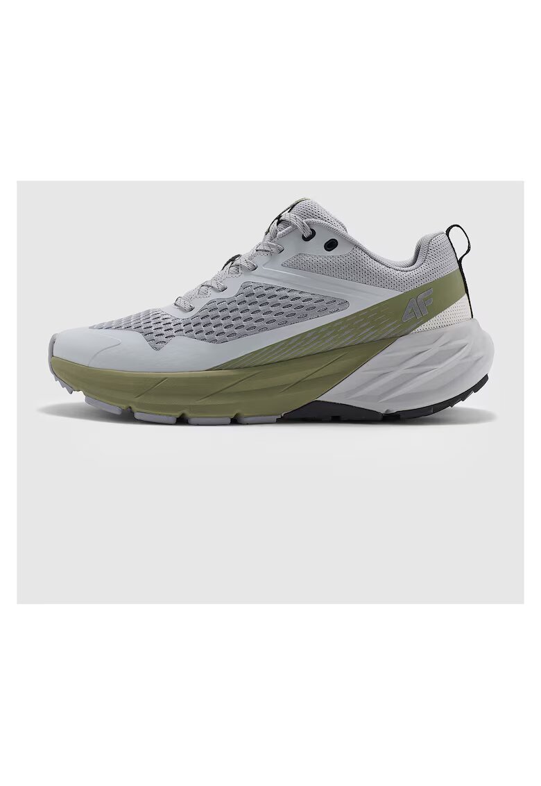 4F Pantofi trekking barbati plasa - gri/kaki