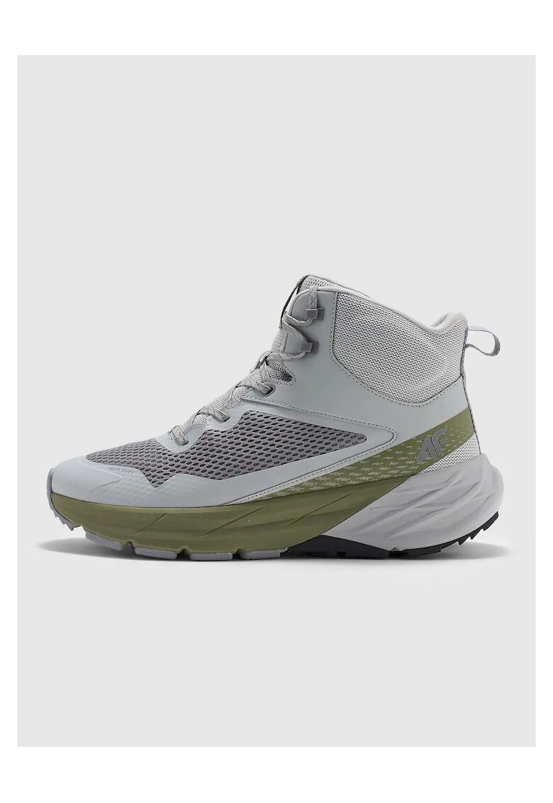 4F Pantofi trekking barbati plasa - gri/verde
