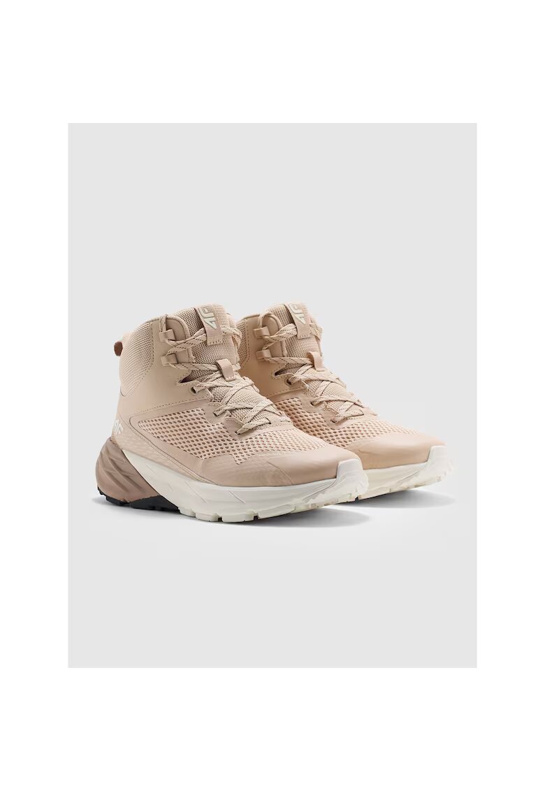 4F Pantofi trekking dama Speed Hiker - impermeabili - bej - cu sireturi reflectorizante